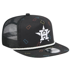 Black Houston Astros New Era Gummy Golfer Trucker Adjustable Hat