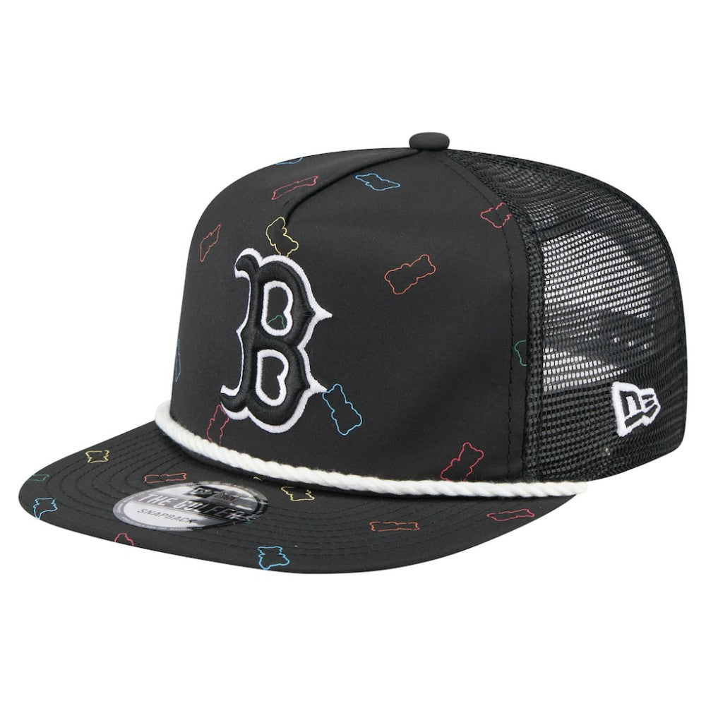Black Boston Red Sox New Era Gummy Golfer Trucker Adjustable Hat