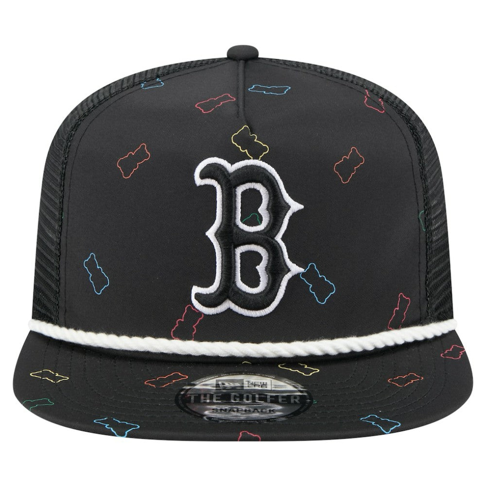 Black Boston Red Sox New Era Gummy Golfer Trucker Adjustable Hat