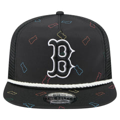 Black Boston Red Sox New Era Gummy Golfer Trucker Adjustable Hat