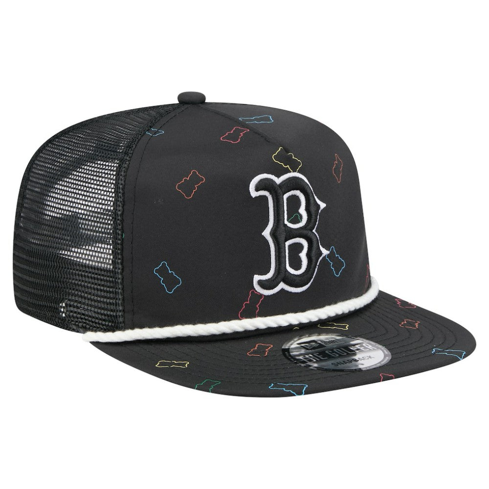 Black Boston Red Sox New Era Gummy Golfer Trucker Adjustable Hat
