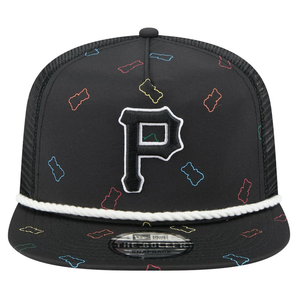 Black Pittsburgh Pirates New Era Gummy Golfer Trucker Snapback Hat