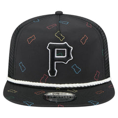 Black Pittsburgh Pirates New Era Gummy Golfer Trucker Snapback Hat