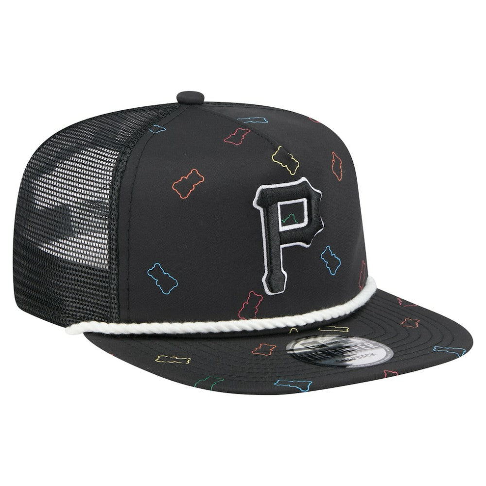 Black Pittsburgh Pirates New Era Gummy Golfer Trucker Snapback Hat