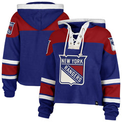 NHL New York Rangers '47 Women's Cropped Superior Lacer Pullover Hoodie