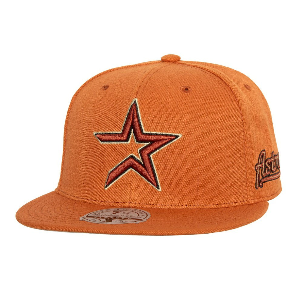 Orange Houston Astros Mitchell & Ness Cooperstown Collection Fitted Hat