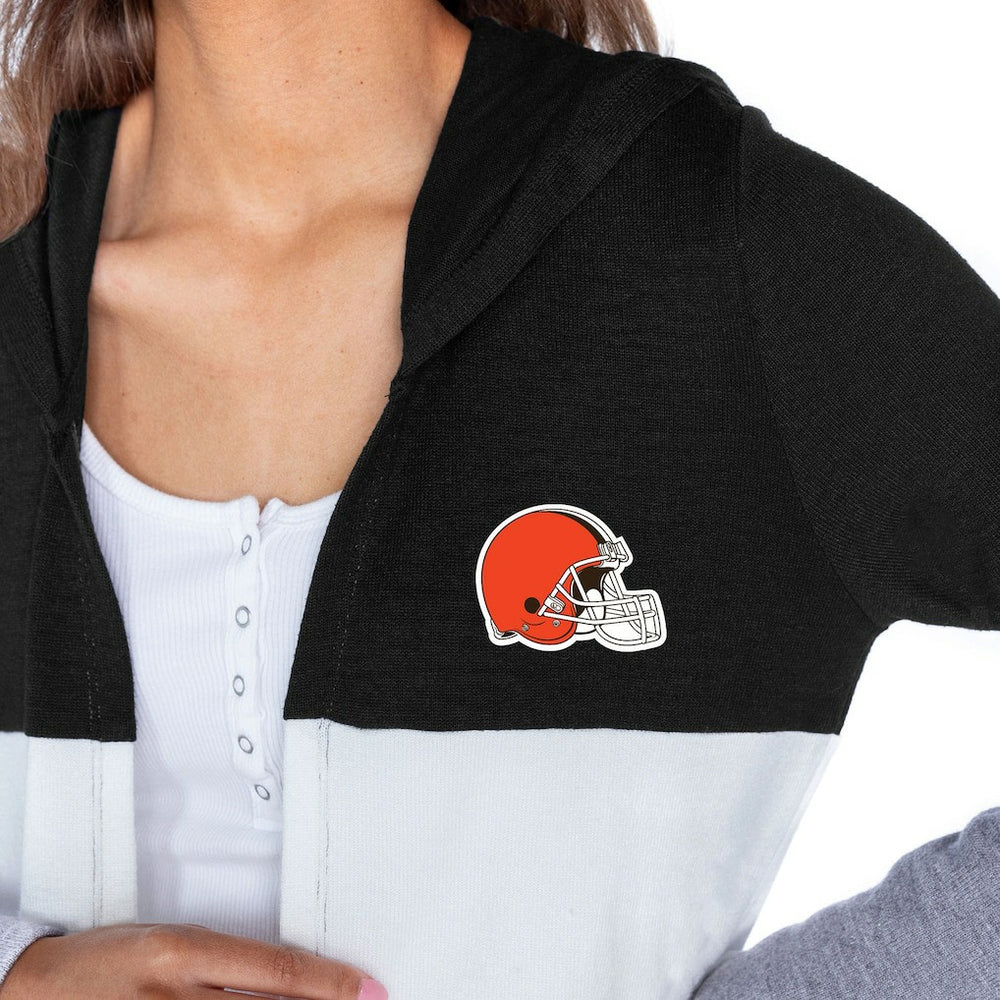 Gameday Couture Women's Tri-Blend Color Block Lightweight Cardigan Hoodie - Cleveland Browns Hoodies