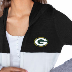 Gameday Couture Women's Tri-Blend Color Block Lightweight Cardigan Hoodie - Green Bay Packers Hoodies