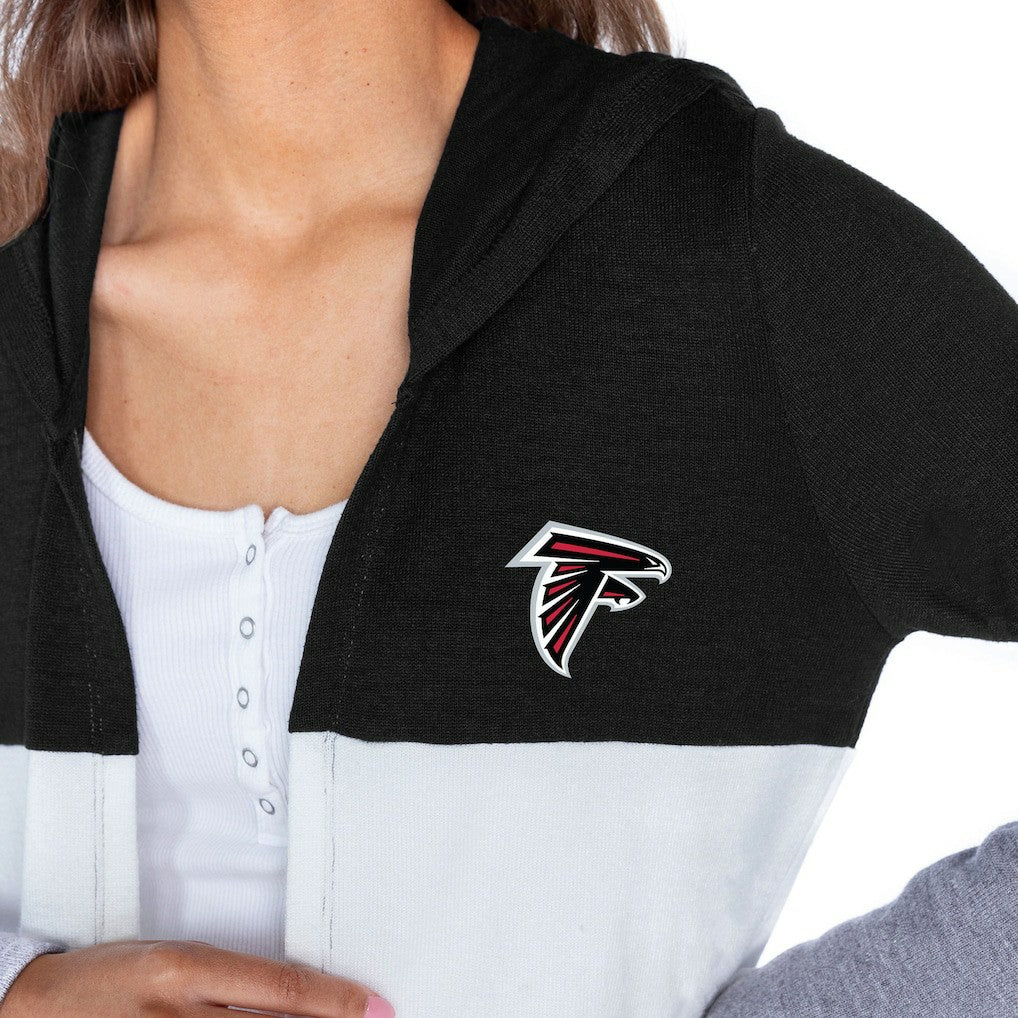 Gameday Couture Women's Tri-Blend Color Block Lightweight Cardigan Hoodie - Atlanta Falcons Hoodies
