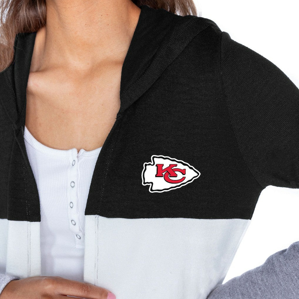 Gameday Couture Women's Tri-Blend Color Block Lightweight Cardigan Hoodie - Kansas City Chiefs Hoodies