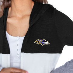 Gameday Couture Women's Tri-Blend Color Block Lightweight Cardigan Hoodie - Baltimore Ravens Hoodies