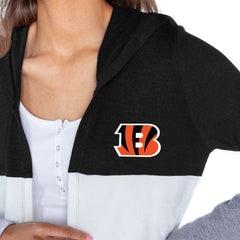 Gameday Couture Women's Tri-Blend Color Block Lightweight Cardigan Hoodie - Cincinnati Bengals Hoodies
