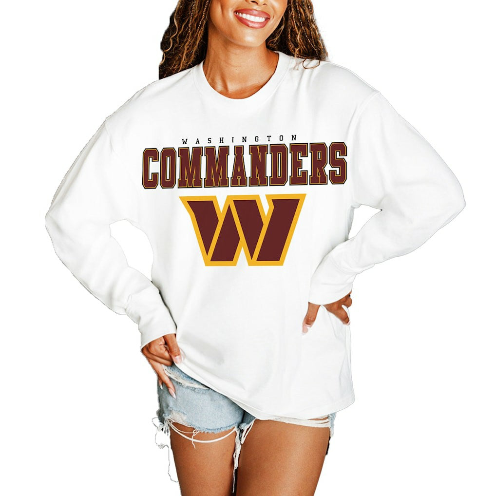 Gameday Couture Women's Big Goals Oversized Long Sleeve T-Shirt - Washington Commanders T-shirts