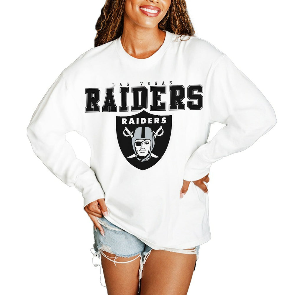 Gameday Couture Women's Big Goals Oversized Long Sleeve T-Shirt - Las Vegas Raiders T-shirts