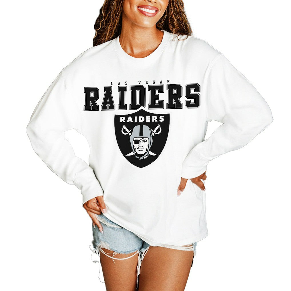 Gameday Couture Women's Big Goals Oversized Long Sleeve T-Shirt - Las Vegas Raiders T-shirts