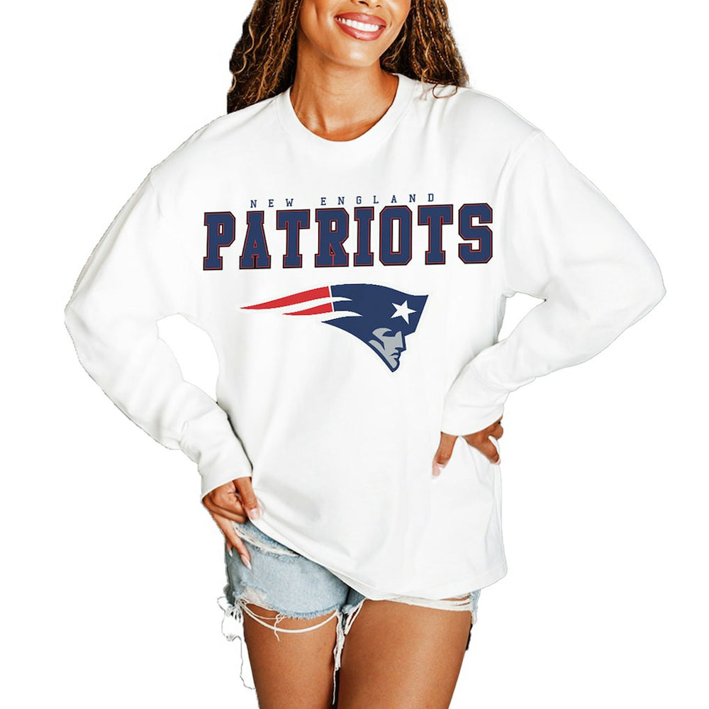 Gameday Couture Women's Big Goals Oversized Long Sleeve T-Shirt - New England Patriots T-shirts