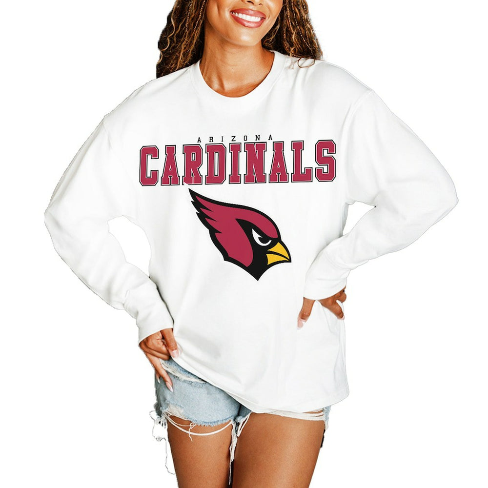 Gameday Couture Women's Big Goals Oversized Long Sleeve T-Shirt - Arizona Cardinals T-shirts
