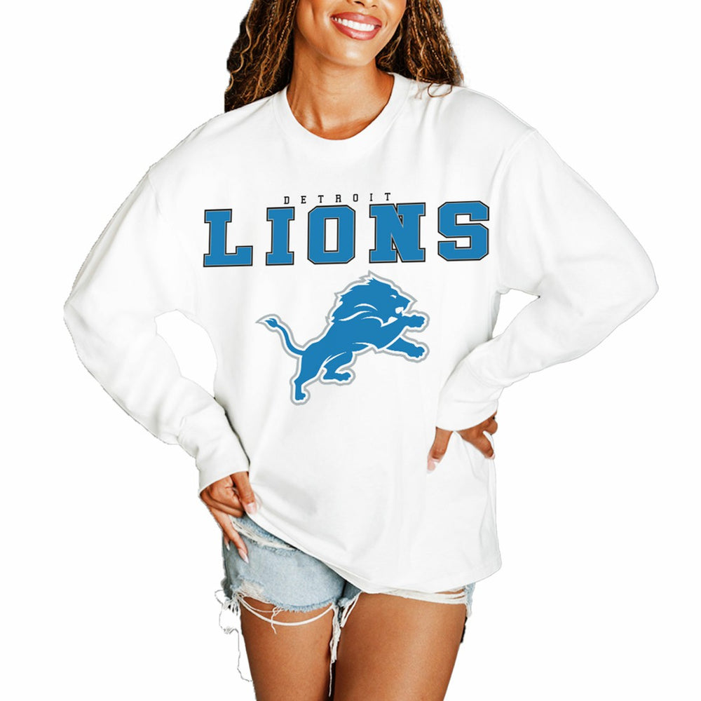 Gameday Couture Women's Big Goals Oversized Long Sleeve T-Shirt - Detroit Lions T-shirts