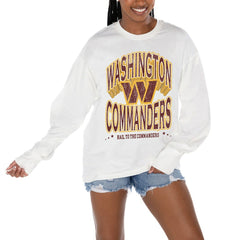 Gameday Couture Women's Time Out Oversized Long Sleeve T-Shirt - Washington Commanders T-shirts