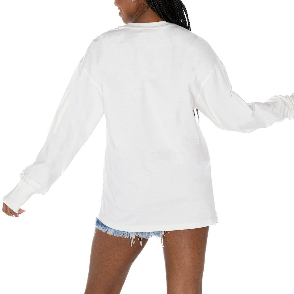 Gameday Couture Women's Time Out Oversized Long Sleeve T-Shirt - Los Angeles Chargers T-shirts