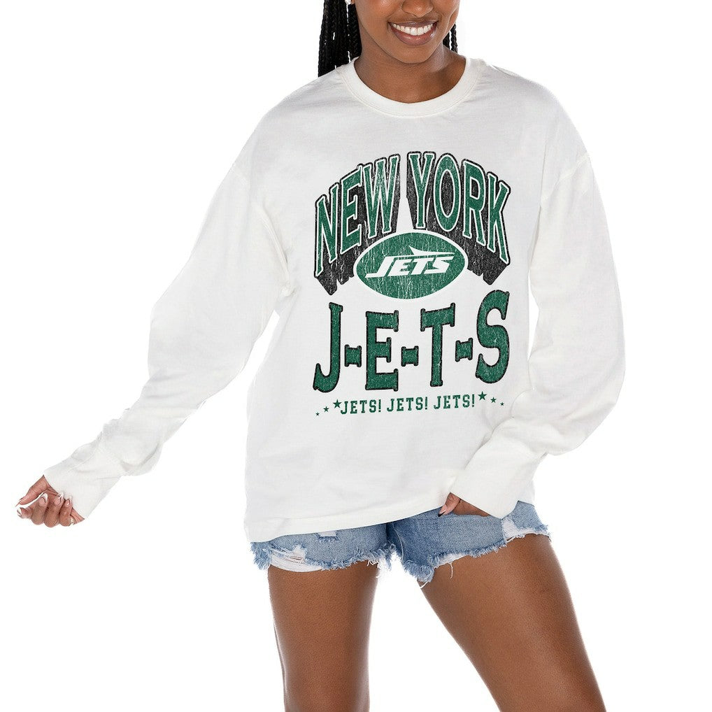 Gameday Couture Women's Time Out Oversized Long Sleeve T-Shirt - New York Jets T-shirts