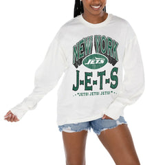 Gameday Couture Women's Time Out Oversized Long Sleeve T-Shirt - New York Jets T-shirts
