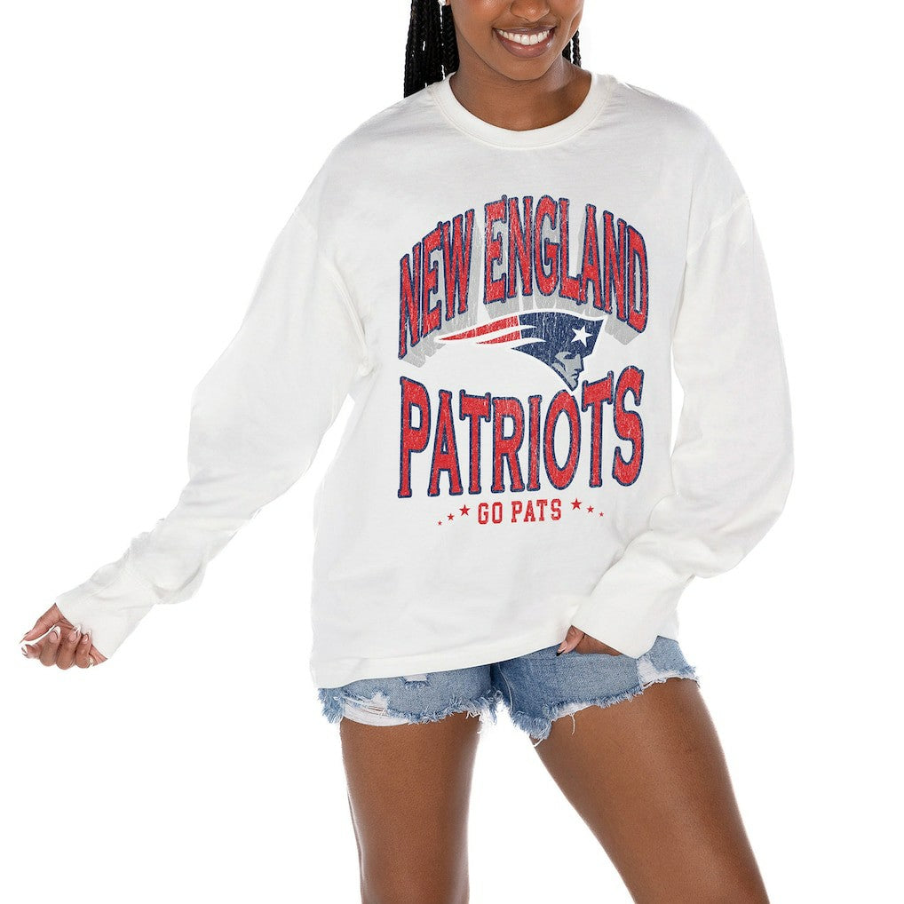 Gameday Couture Women's Time Out Oversized Long Sleeve T-Shirt - New England Patriots T-shirts