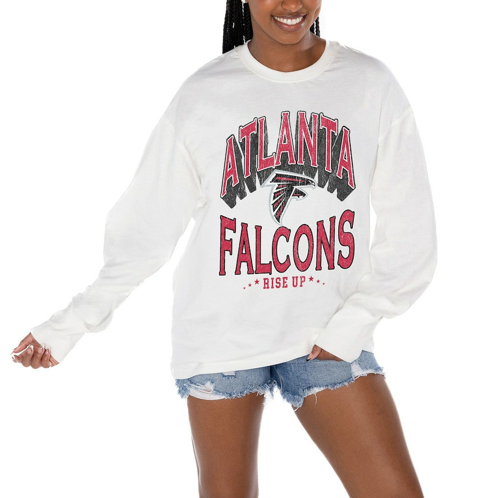 Gameday Couture Women's Time Out Oversized Long Sleeve T-Shirt - Atlanta Falcons T-shirts