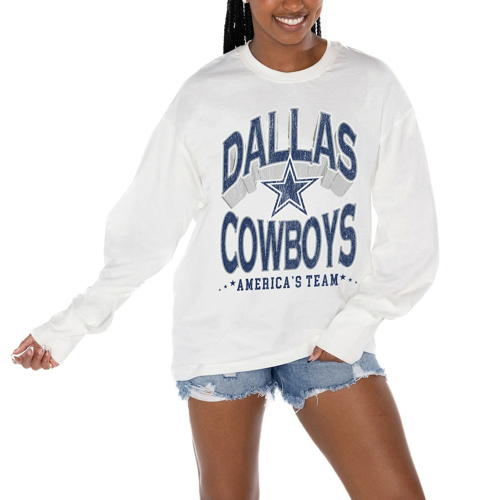 Gameday Couture Women's Time Out Oversized Long Sleeve T-Shirt - Dallas Cowboys T-shirts