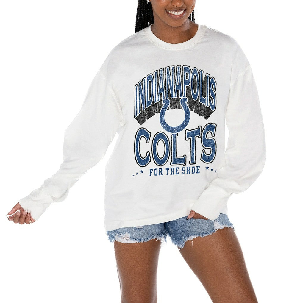 Gameday Couture Women's Time Out Oversized Long Sleeve T-Shirt - Indianapolis Colts T-shirts
