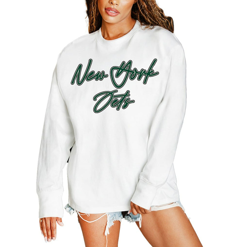 Gameday Couture Women's Classic Comeback Oversized Long Sleeve T-Shirt - New York Jets T-shirts