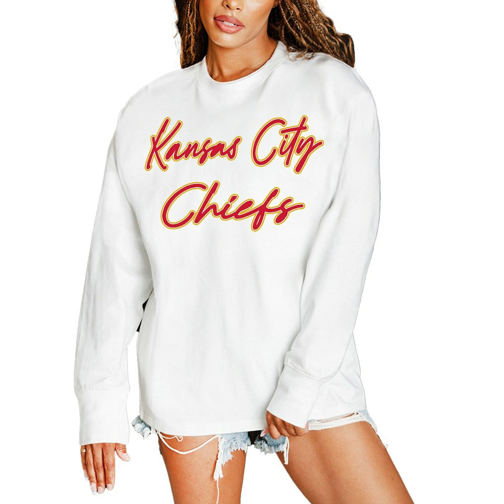 Gameday Couture Women's Classic Comeback Oversized Long Sleeve T-Shirt - Kansas City Chiefs T-shirts
