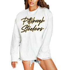 Gameday Couture Women's Classic Comeback Oversized Long Sleeve T-Shirt - Pittsburgh Steelers T-shirts