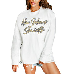 Gameday Couture Women's Classic Comeback Oversized Long Sleeve T-Shirt - New Orleans Saints T-shirts