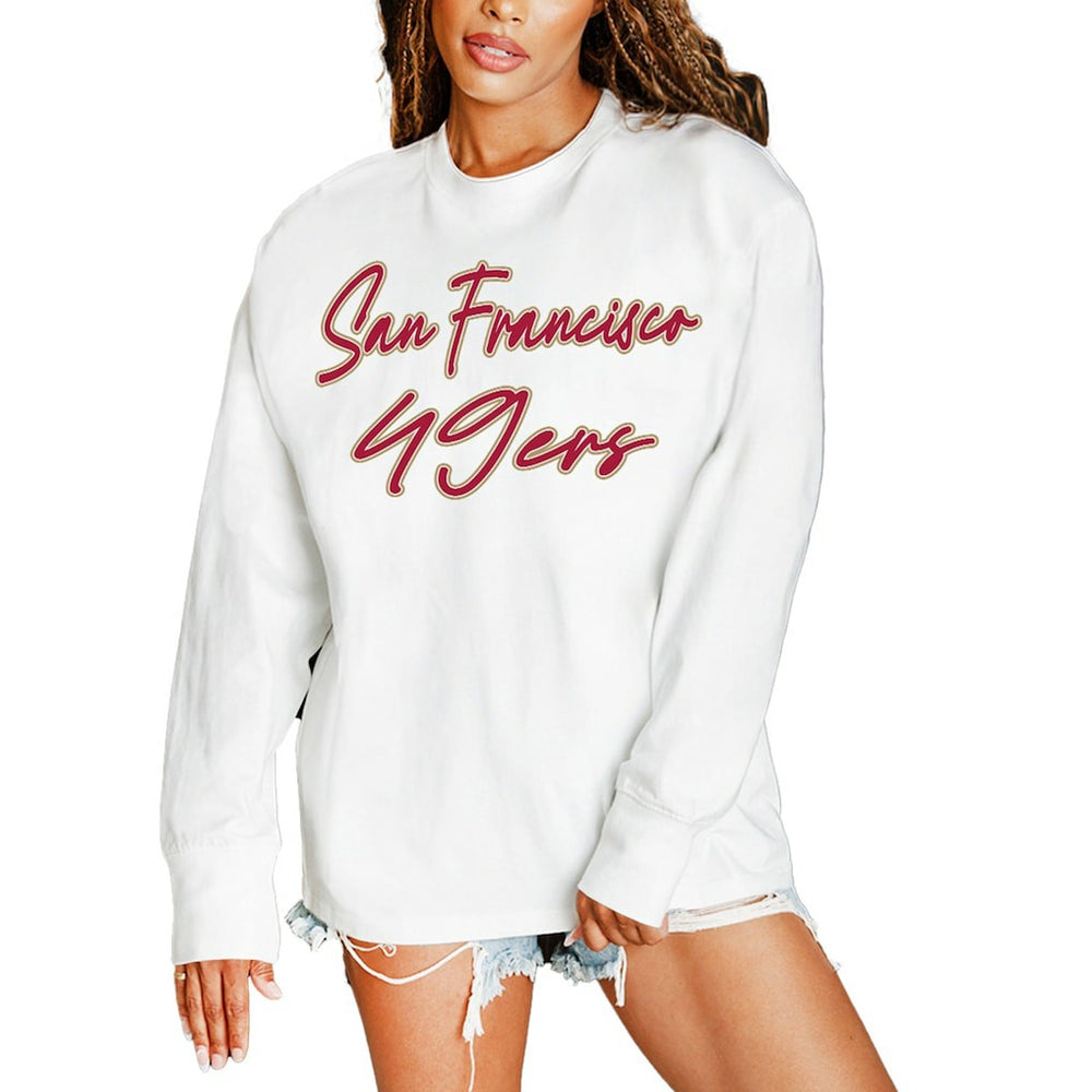 Gameday Couture Women's Classic Comeback Oversized Long Sleeve T-Shirt - San Francisco 49ers T-shirts