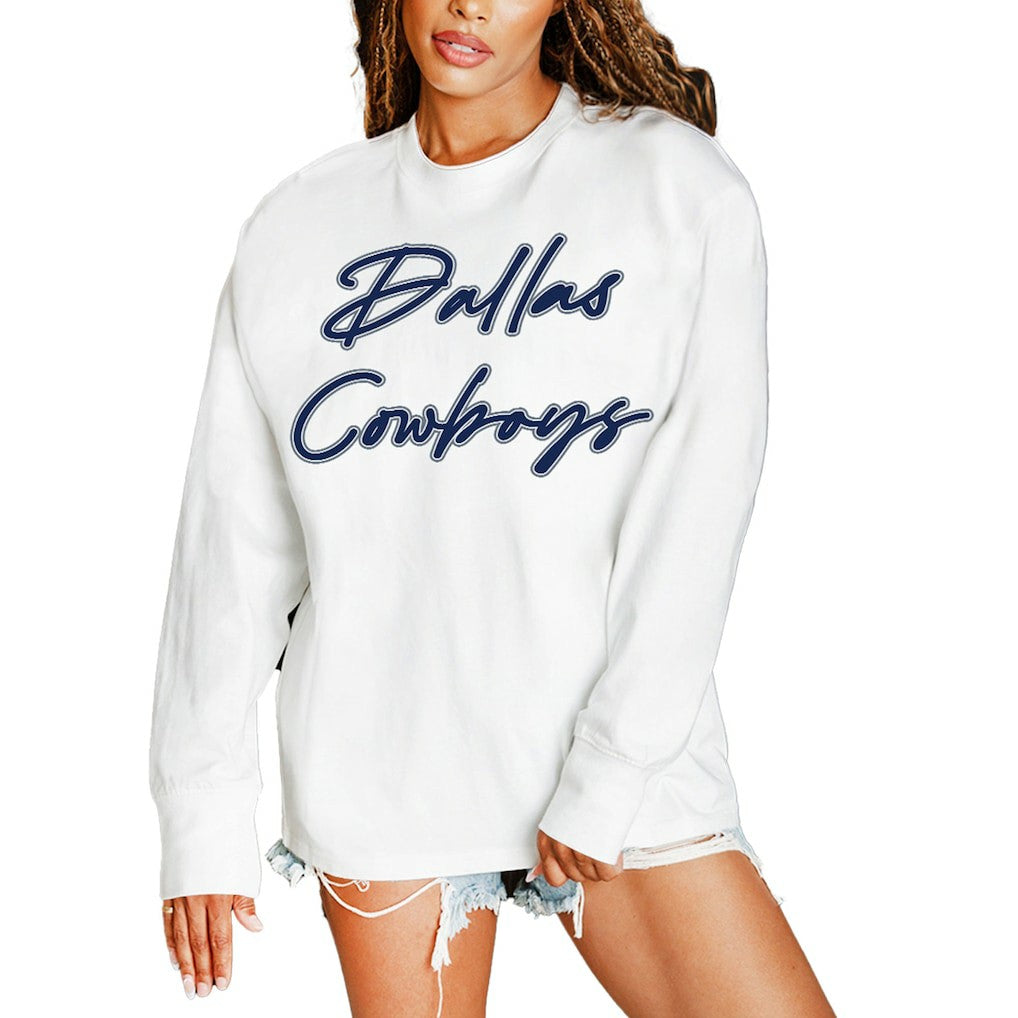 Gameday Couture Women's Classic Comeback Oversized Long Sleeve T-Shirt - Dallas Cowboys T-shirts