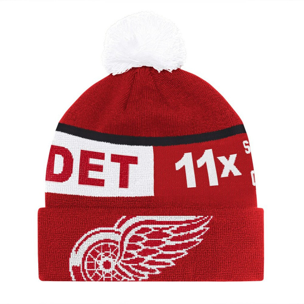 NHL Detroit Red Wings Starter Chyron Commemorative Cuffed Knit Hat with Pom