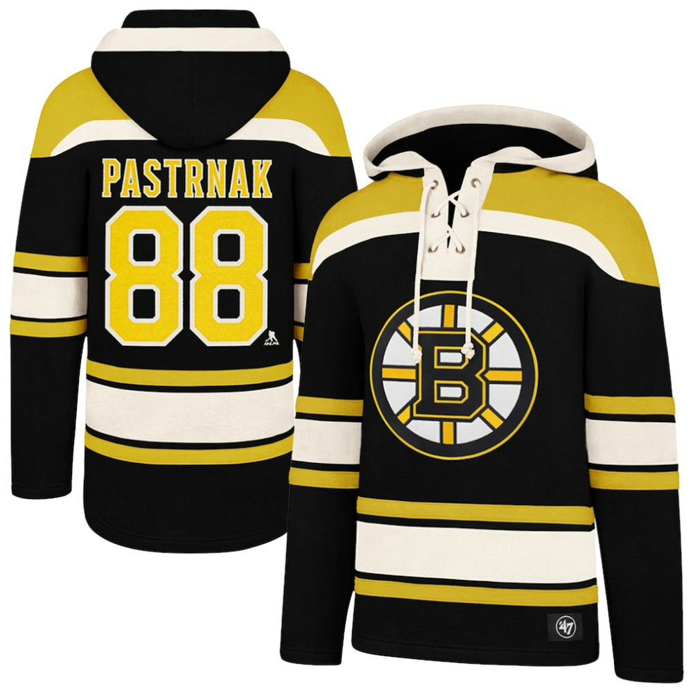 NHL David Pastrnak Boston Bruins '47 Big & Tall Lace-up Pullover Hoodie