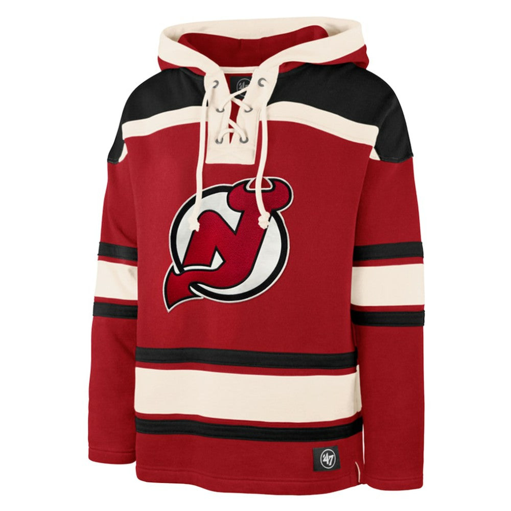 NHL Jack Hughes New Jersey Devils '47 Big & Tall Lace-up Pullover Hoodie
