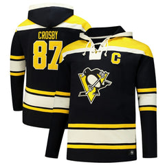 NHL Sidney Crosby Pittsburgh Penguins '47 Big & Tall Lace-up Pullover Hoodie