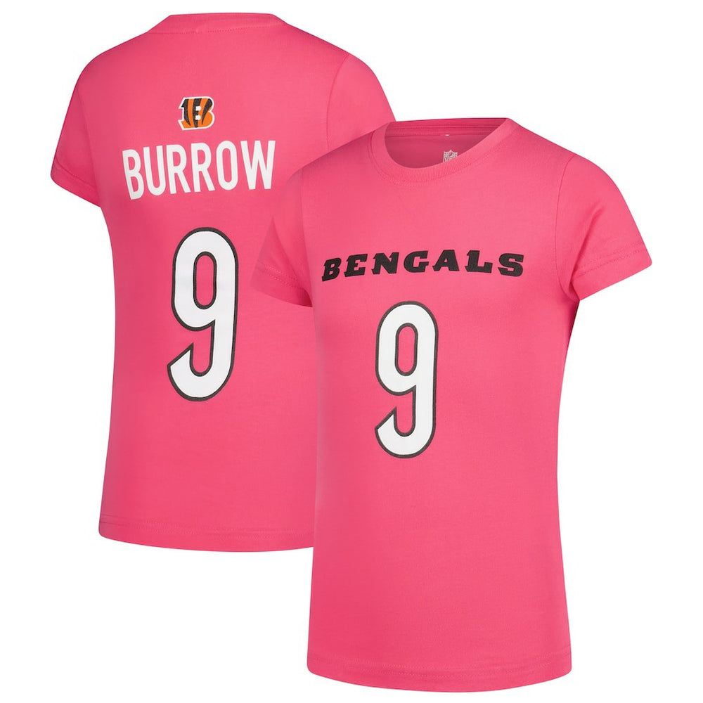 Joe Burrow  Girls Youth Player Name & Number T-Shirt - Cincinnati Bengals T-shirts
