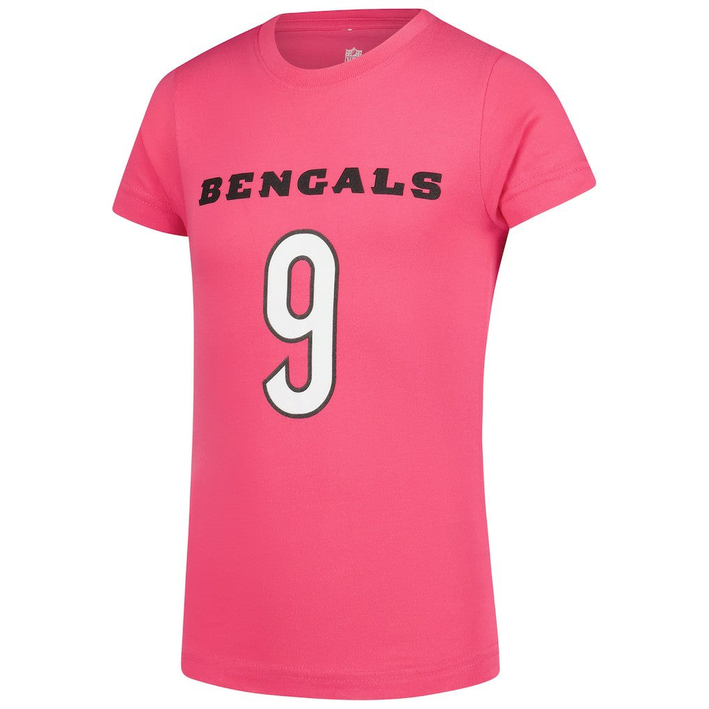 Joe Burrow  Girls Youth Player Name & Number T-Shirt - Cincinnati Bengals T-shirts