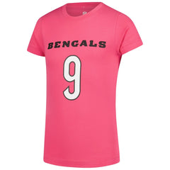 Joe Burrow  Girls Youth Player Name & Number T-Shirt - Cincinnati Bengals T-shirts