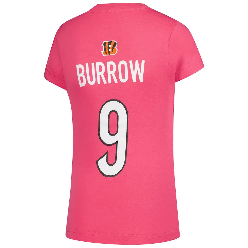 Joe Burrow  Girls Youth Player Name & Number T-Shirt - Cincinnati Bengals T-shirts