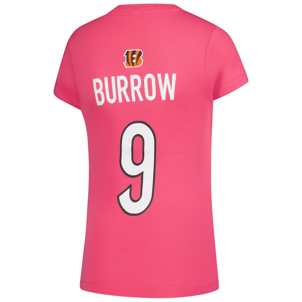 Joe Burrow  Girls Youth Player Name & Number T-Shirt - Cincinnati Bengals T-shirts