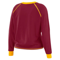 WEAR by Erin Andrews Women's Plus Size Tie-Front Long Sleeve Top - Washington Commanders Tops