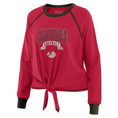 WEAR by Erin Andrews Women's Plus Size Tie-Front Long Sleeve Top - Arizona Cardinals Tops