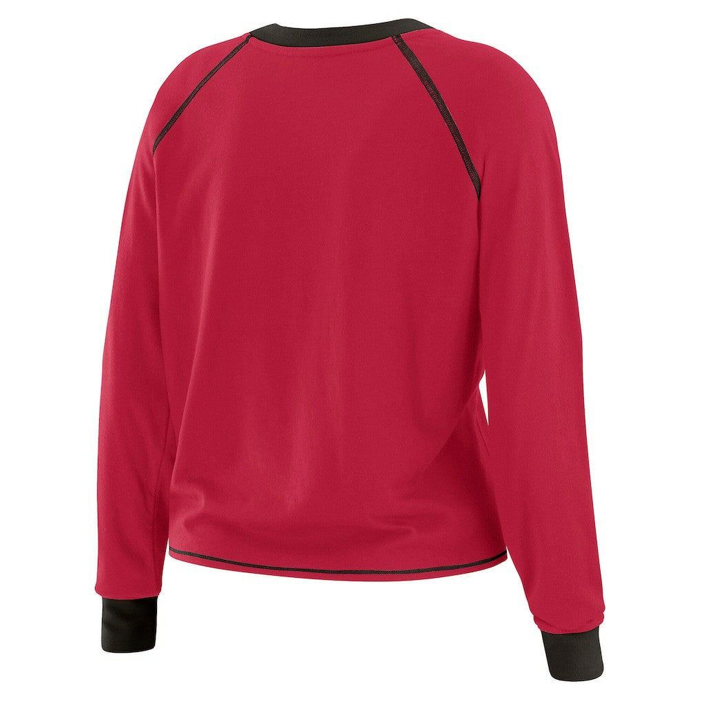 WEAR by Erin Andrews Women's Plus Size Tie-Front Long Sleeve Top - Arizona Cardinals Tops