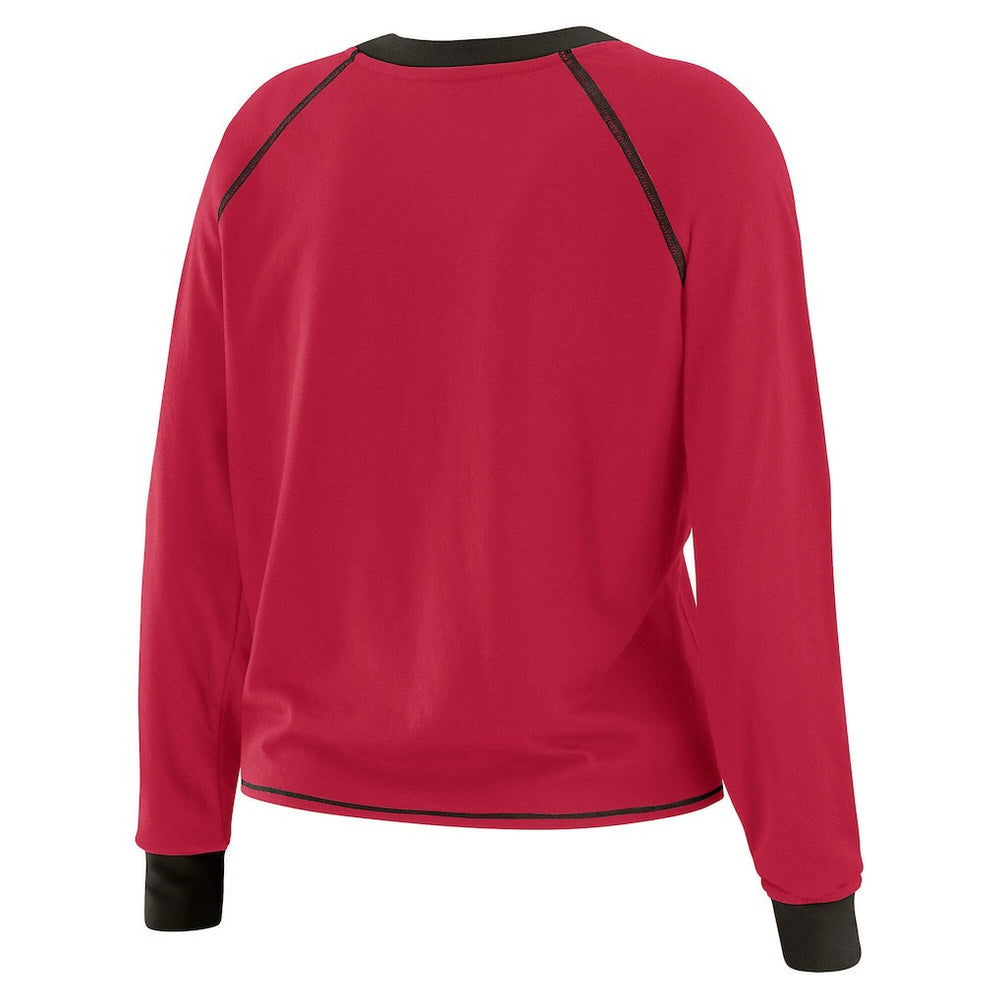 WEAR by Erin Andrews Women's Plus Size Tie-Front Long Sleeve Top - Arizona Cardinals Tops