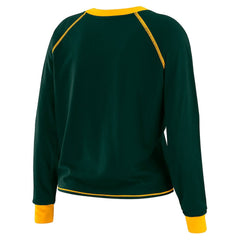 WEAR by Erin Andrews Women's Plus Size Tie-Front Long Sleeve Top - Green Bay Packers Tops